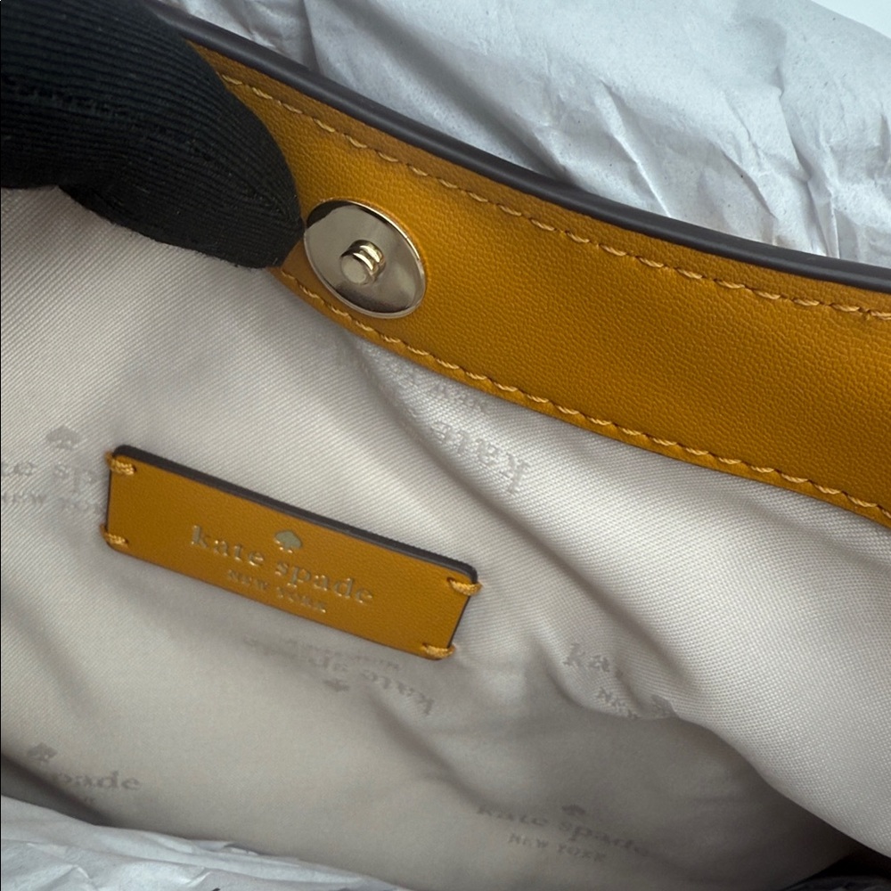 Kate Spade Dumpling Suede Small Satchel Squash Blossom - Picture 7 of 16